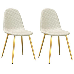 vidaXL Chaises à manger lot de 2 crème velours