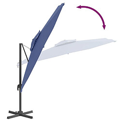 Helloshop26 Parasol meuble de jardin cantilever à double toit 300 x 300 cm bleu azuré 02_0008153 pas cher