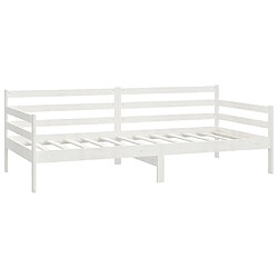 Acheter vidaXL Lit de jour sans matelas blanc bois de pin massif 90x200 cm