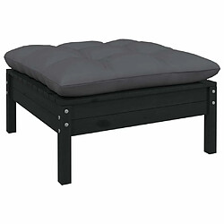 Maison Chic Salon de jardin 10 pcs + coussins - Mobilier/Meubles de jardin - Table et chaises d'extérieur Noir Bois de pin -MN20402 pas cher