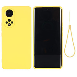 Coque en silicone anti-rayures, avec sangle jaune pour votre Huawei nova 9