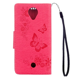 Avis Wewoo Coque Magenta Wiko U Feel Butterflies Gaufrage étui en cuir flip horizontal avec support & Slots de cartes Portefeuille & Lanière