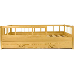 Velinda Lit enfant bois scandinave 160x80cm bois naturel