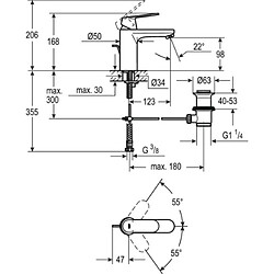 mitigeur bec intermédiaire - grohe eurosmart cosmopolitan - chromé - grohe 23325000