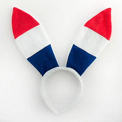 Totalcadeau Serre-tête aux oreilles de lapin drapeau français - Supporter pas cher