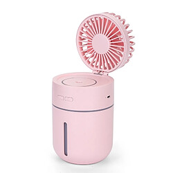 Wewoo Ventilateur électrique d'humidification de bureau avec chargeur à 3 vitesses réglables par USB (rose)