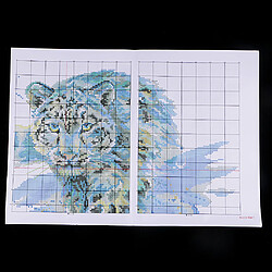 Avis Kit de départ de point de croix estampé bricolage préimprimé Snow Leopard 14CT 50x34cm