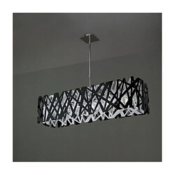 Luminaire Center Suspension Tokio Chrome poli, noir brillant