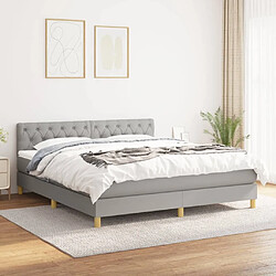 Maison Chic Lit Adulte - Lit simple Lit à sommier tapissier avec matelas moelleux - Meuble de Chambre - Gris clair 160x200cm Tissu -MN47572