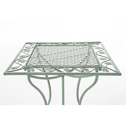 Decoshop26 Table de jardin terrasse balcon design rustique en fer forgé vert vieilli 10_0003040