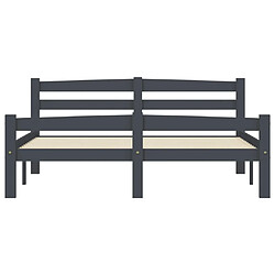 Avis vidaXL Cadre de lit sans matelas gris foncé pin massif 140x200 cm