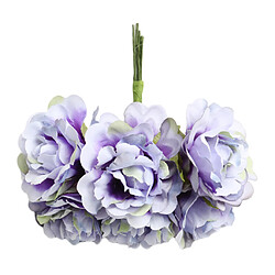 Avis 6 têtes bouquet artificiel fleur 4cm diy décorations de mariage violet