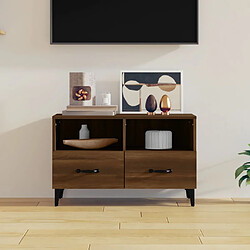 Maison Chic Meuble TV scandinave - Banc TV pour salon Chêne marron 80x36x50 cm Bois d'ingénierie -MN30926