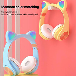 Acheter Yonis Casque Audio Oreilles De Chat Bluetooth Rose