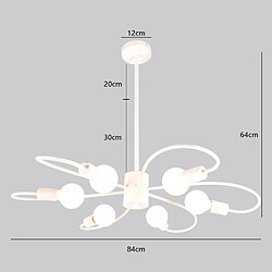 Stoex Lampe De Plafond Rétro Plafonnier D'Intérieur Moderne 6 Lumières Luminaire Plafonnier Simple En Métal Pour Chambre, Salon Et Bureau, Blanc pas cher