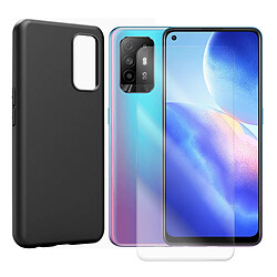 Coque de protection souple silicone Noir + Lot de 2 Verre trempé pour Oppo A94 5G 6.43" -VISIODIRECT-