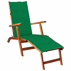 Maison Chic Chaise longue,Chaise de terrasse,Chaise d’extérieur avec repose-pied et coussin Acacia solide -GKD69149