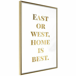 Paris Prix Affiche Murale Encadrée Home Is Best Gold 20 x 30 cm Or