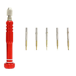 Wewoo Tournevis rouge pour la réparation de téléphone JF-6688 5 en 1 Métal Stylo Multi-usages Set