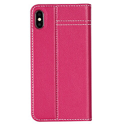 Avis Wewoo Housse Coque Pour iPhone XR GEBEI Etui de protection en cuir à rabat horizontal avec porte-cartes et fentes cartes rose rouge