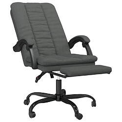 Helloshop26 Chaise fauteuil siège pivotante de inclinable de bureau informatique étude foncé tissu gris 02_0024241 pas cher