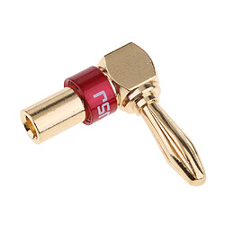 Avis angle droit musical audio haut-parleur câble banane fiche adaptateur rouge