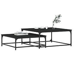 Avis Maison Chic Lot de 2 Tables basses gigognes,Table Console noir bois d'ingénierie -MN46983