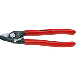 KNIPEX Coupe-câbles, tête brunie, poignées à gaine en plastique, ressort d'ouverture intérieur, Long. : 165 mm