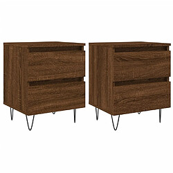 Maison Chic Lot de 2 Tables de chevet - Tables de Nuit chêne marron 40x35x50 cm bois ingénierie