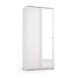 Kiamami Valentina ARMOIRE POLYVALENTE AVEC TUBE DE SUSPENSION BLANC AVEC PORTES COULISSANTES