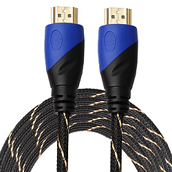 Wewoo Câble noir 5 m HDMI 1.4 Version 1080P Tissé Net Ligne Bleu Tête HDMI Mâle à HDMI Audio Vidéo Connecteur Adaptateur