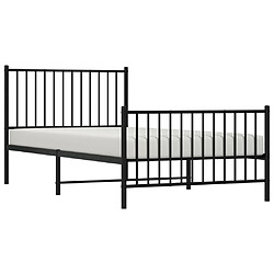 Avis vidaXL Cadre de lit métal sans matelas et pied de lit noir 100x200 cm