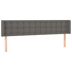 vidaXL Tête de lit avec oreilles Gris 183x16x78/88 cm Similicuir