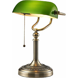 Vendos85 Lampe de bureau de banquier en verre vert avec interrupteur à chaîne à tirer