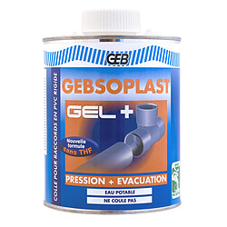 colle pour raccord en pvc rigide - geb gebsoplast gel plus - flacon 1 litre - avec pinceau