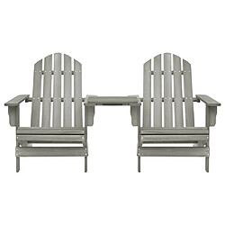 vidaXL Chaises de jardin Adirondack avec table bois de sapin gris