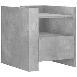 vidaXL Table de chevet gris béton 45x50x50 cm bois d’ingénierie