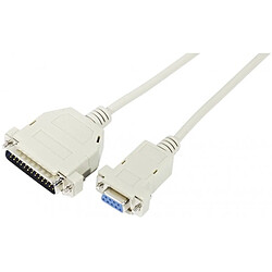 Abi Diffusion Cordon série Null Modem DB9F à DB25M - 3,00m 