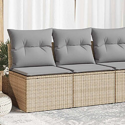 vidaXL Salon de jardin avec coussins 2 pcs beige résine tressée acacia