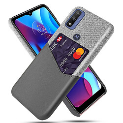 Coque en TPU + PU anti-rayures avec porte-carte gris pour votre Motorola G Pure