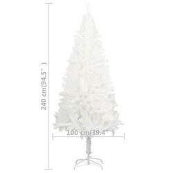 Acheter vidaXL Arbre de Noël artificiel pré-éclairé et boules blanc 240 cm