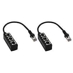 2xRJ45 1 à 3 Ethernet LAN Réseau Séparateur Extender Adaptateur Câble De Connecteur