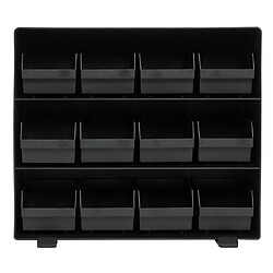 Avis Mendler Boîte de rangement HWC-M10, système de stockage de boîtes pour petites pièces, 12 compartiments amovibles, 30x33x8cm noir