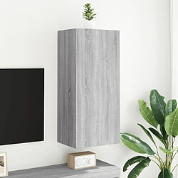 Avis Maison Chic Meuble TV, Banc TV pour salon, Meuble de rangement mural sonoma gris 40,5x30x90 cm bois d'ingénierie -GKD55969