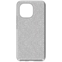 Avizar Coque Xiaomi Mi 11 5G Paillette Amovible Silicone Semi-rigide argent