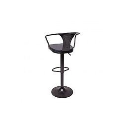 Avis Decoshop26 2x tabourets de bar en synthétique gris et métal noir style industrielle avec accoudoirs TDB04056