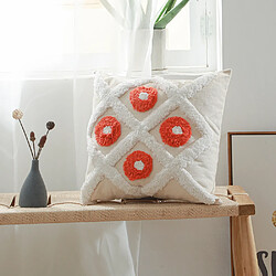 ICONIK INTERIOR Coussin carré en coton style Boho Bali (45x45 cm) coussin + rembourrage - Reyune Orange