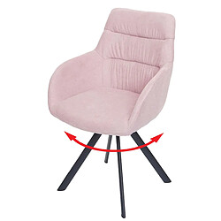 Decoshop26 Chaise de salle à manger avec accoudoir pivotant en velours rose 04_0006317