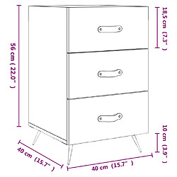 vidaXL Table de chevet chêne marron 40x40x66 cm bois d'ingénierie pas cher