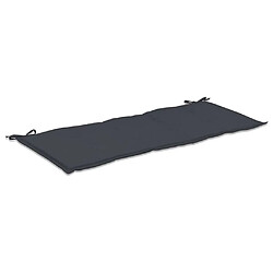 Decoshop26 Coussin de banc de jardin en tissu anthracite 120x50x3 cm DEC021551